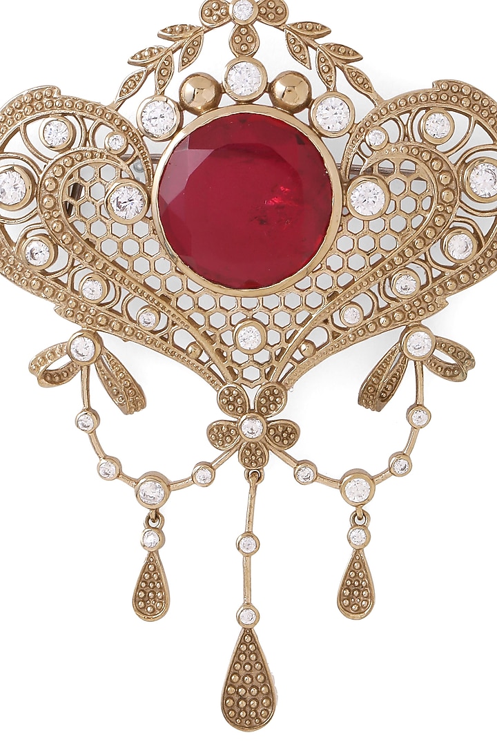 Gold Brass Brooch by Cosa Nostraa at Pernia's Pop Up Shop
