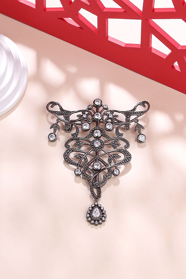 Grey Brass Brooch by Cosa Nostraa at Pernia's Pop Up Shop