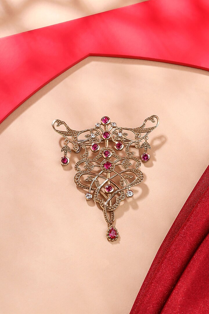 Gold Brass Brooch by Cosa Nostraa at Pernia's Pop Up Shop