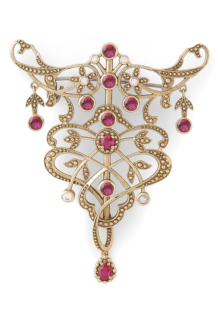 Gold Brass Brooch by Cosa Nostraa at Pernia's Pop Up Shop