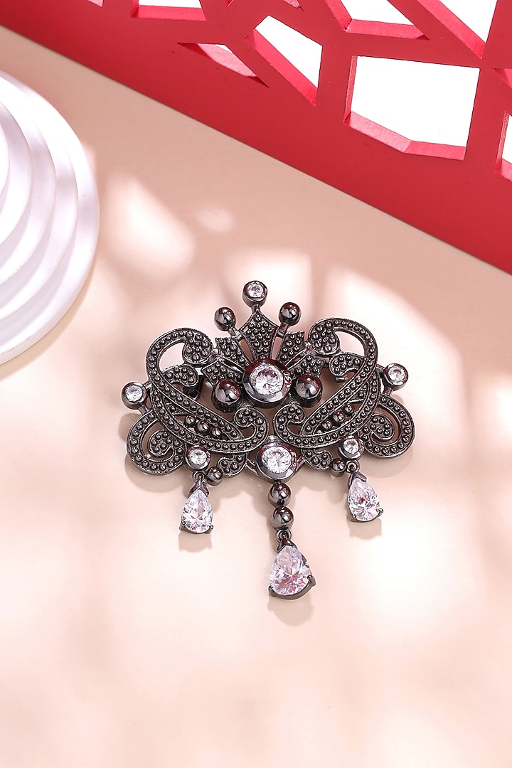 Grey Brass Brooch by Cosa Nostraa at Pernia's Pop Up Shop