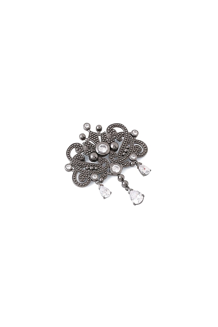 Grey Brass Brooch by Cosa Nostraa at Pernia's Pop Up Shop