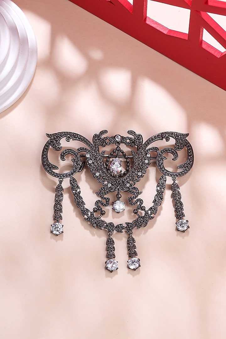 Grey Brass Brooch by Cosa Nostraa at Pernia's Pop Up Shop