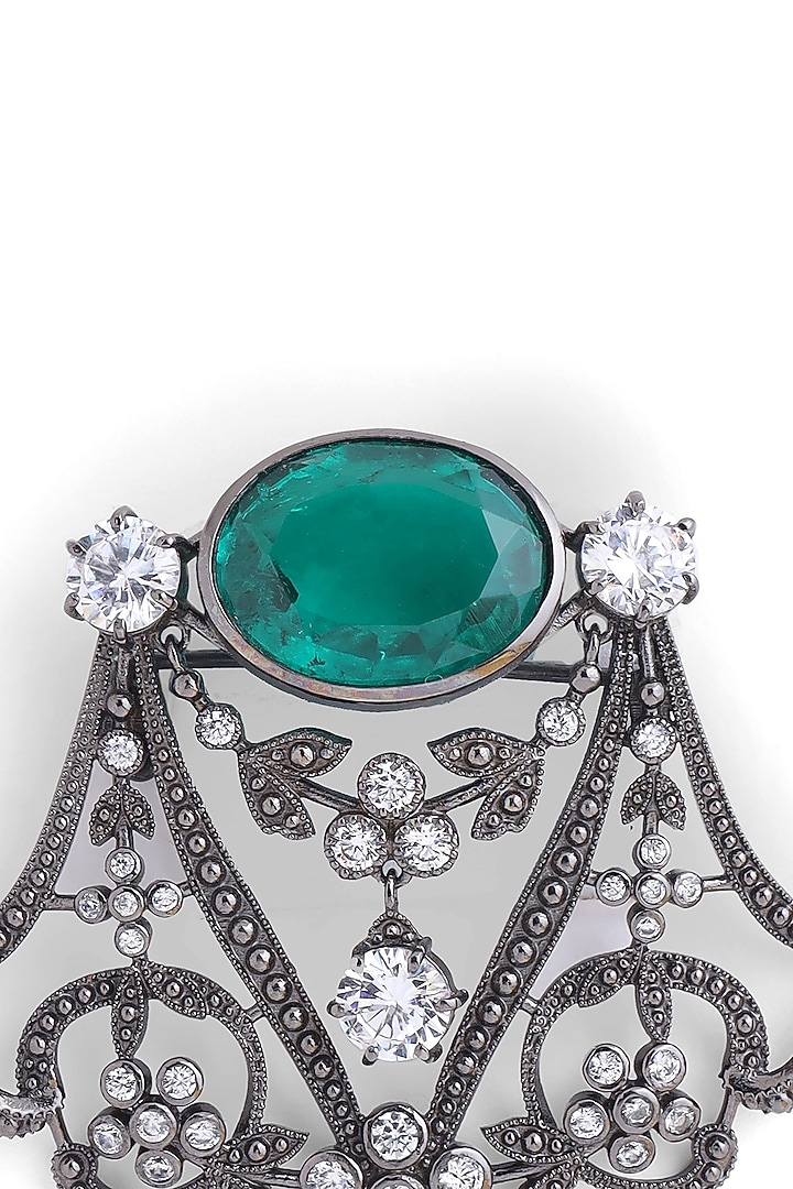 Grey Brass Brooch by Cosa Nostraa at Pernia's Pop Up Shop