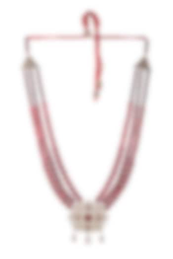 Red Beaded Layered Mala by Cosa Nostraa at Pernia's Pop Up Shop