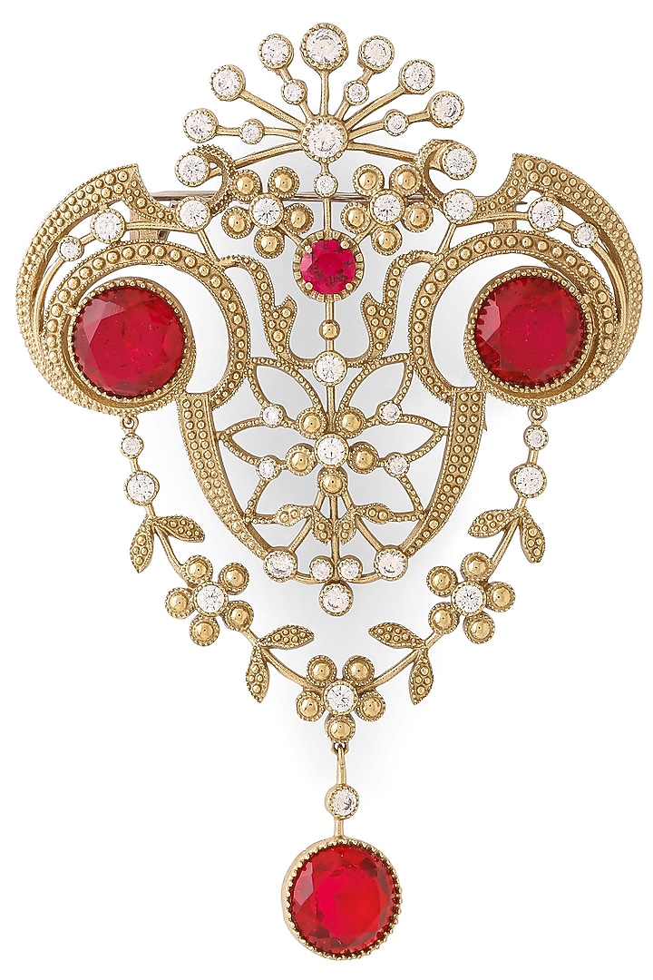 Gold Brass Brooch by Cosa Nostraa at Pernia's Pop Up Shop
