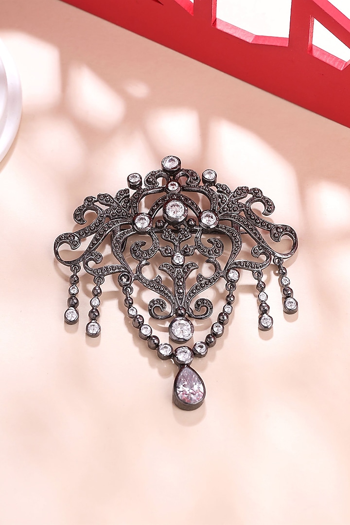 Grey Brass Brooch by Cosa Nostraa at Pernia's Pop Up Shop
