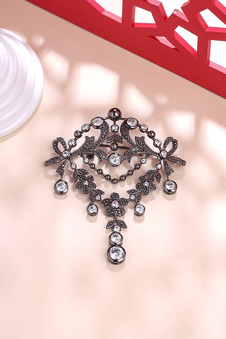 Grey Brass Brooch by Cosa Nostraa at Pernia's Pop Up Shop