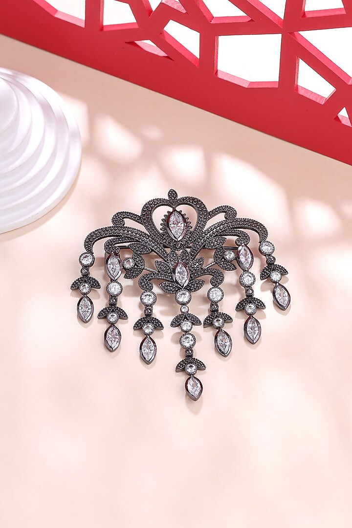 Grey Brass Brooch by Cosa Nostraa at Pernia's Pop Up Shop