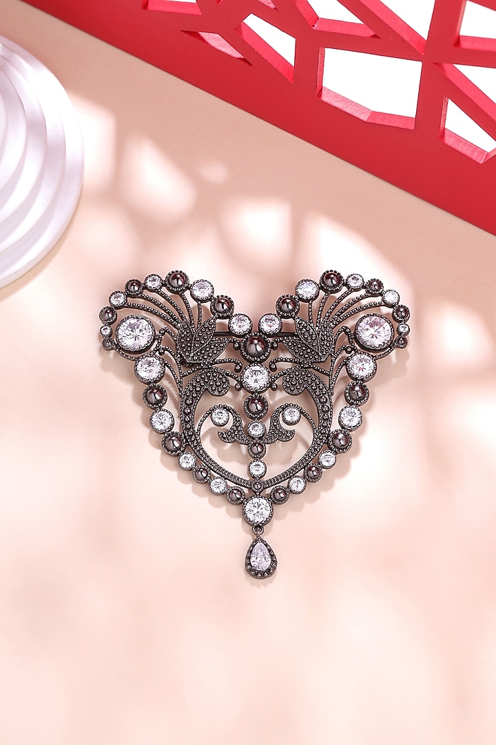 Grey Brass Brooch by Cosa Nostraa at Pernia's Pop Up Shop