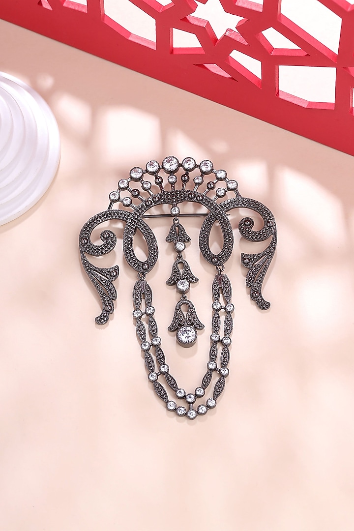 Grey Brass Brooch by Cosa Nostraa at Pernia's Pop Up Shop