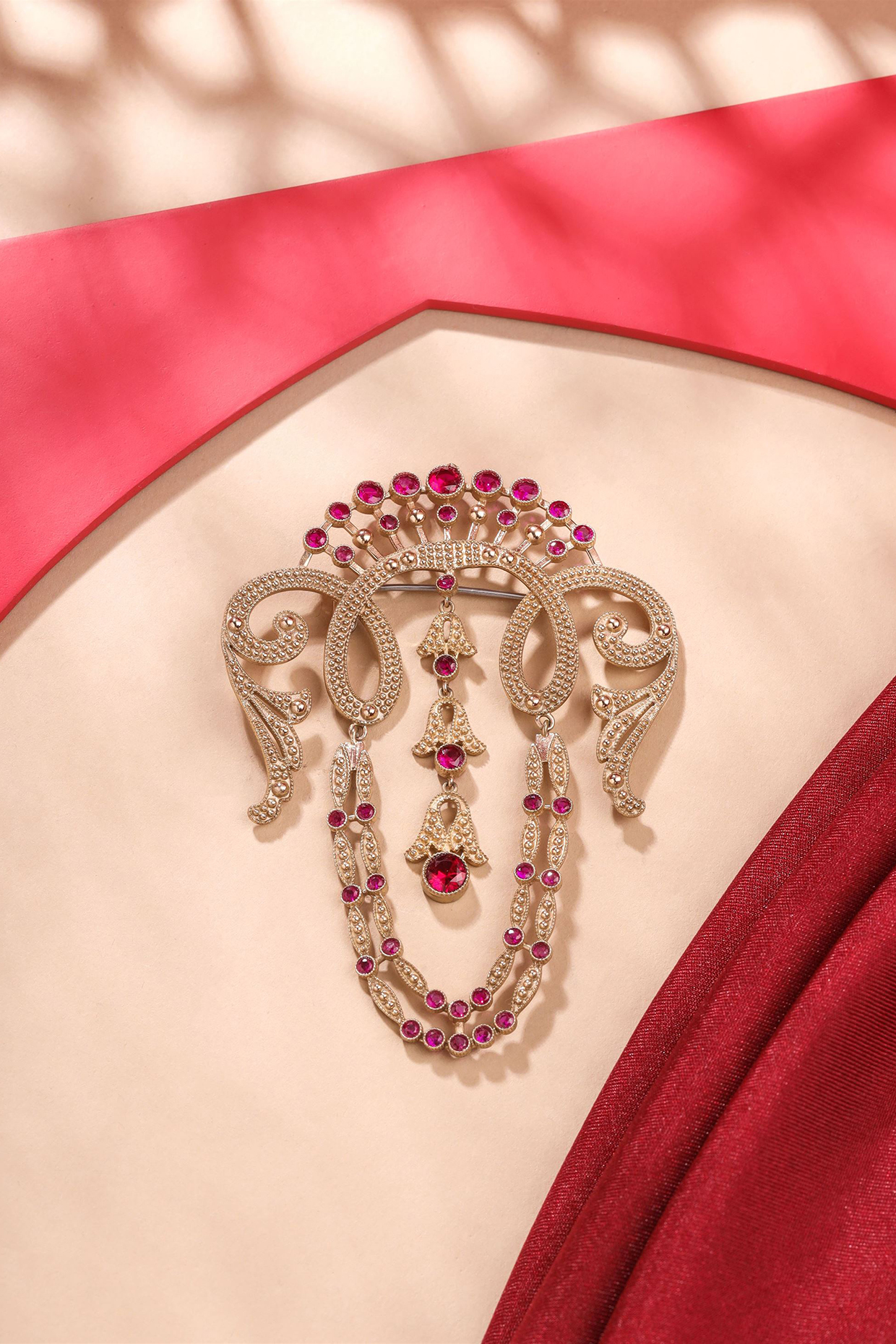 Gold Brass Brooch by Cosa Nostraa