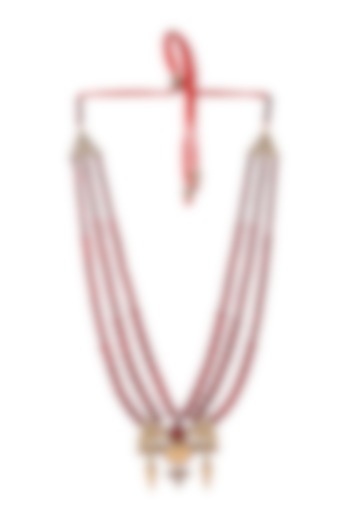 Red Beaded Layered Mala by Cosa Nostraa at Pernia's Pop Up Shop