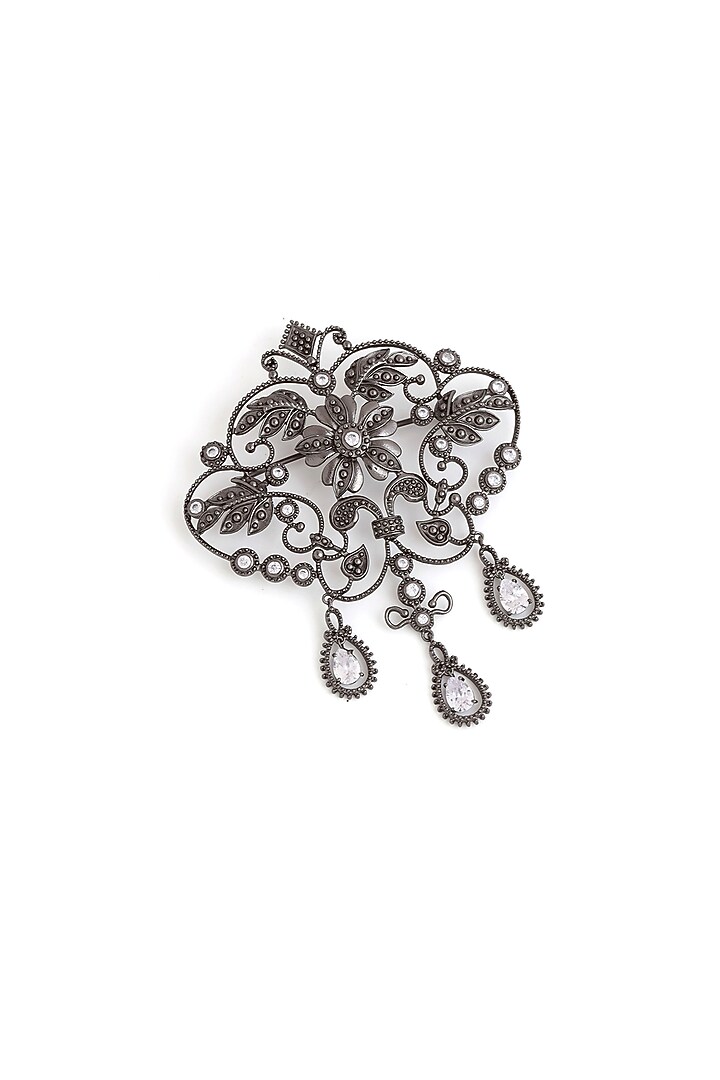 Grey Brass Brooch by Cosa Nostraa at Pernia's Pop Up Shop