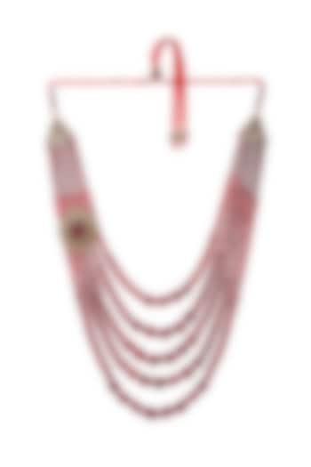 Red Beaded Layered Mala by Cosa Nostraa at Pernia's Pop Up Shop