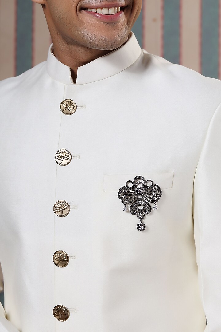 Grey Brass Brooch by Cosa Nostraa at Pernia's Pop Up Shop