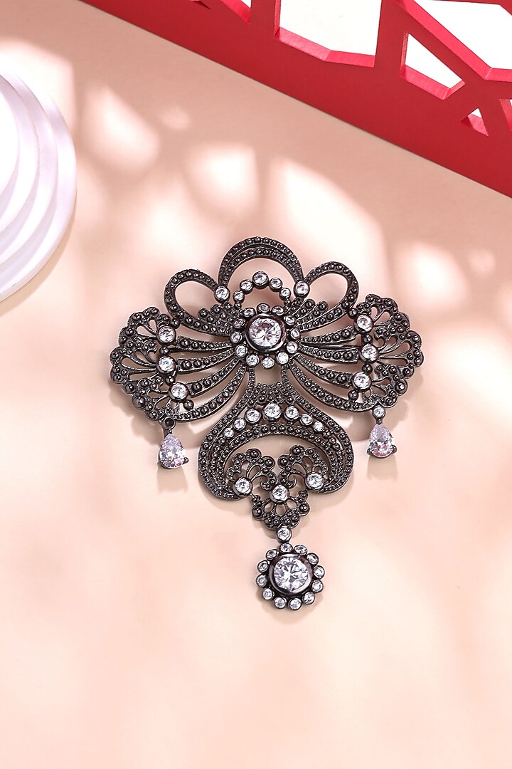 Grey Brass Brooch by Cosa Nostraa at Pernia's Pop Up Shop