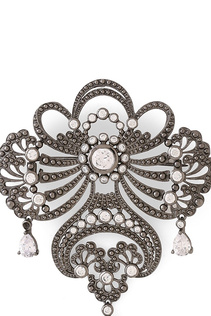 Grey Brass Brooch by Cosa Nostraa at Pernia's Pop Up Shop