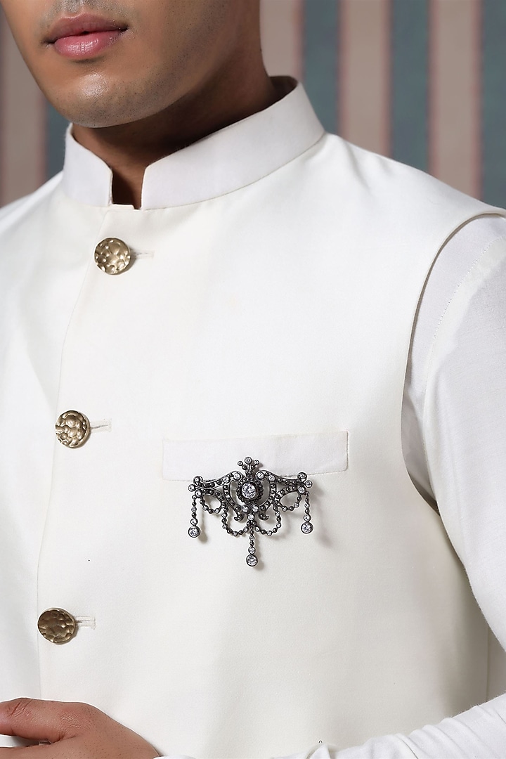 Grey Brass Brooch by Cosa Nostraa at Pernia's Pop Up Shop