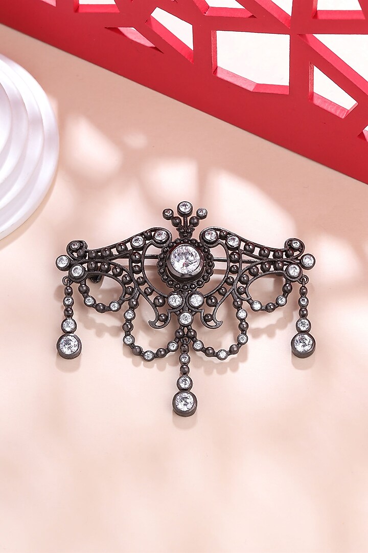 Grey Brass Brooch by Cosa Nostraa at Pernia's Pop Up Shop