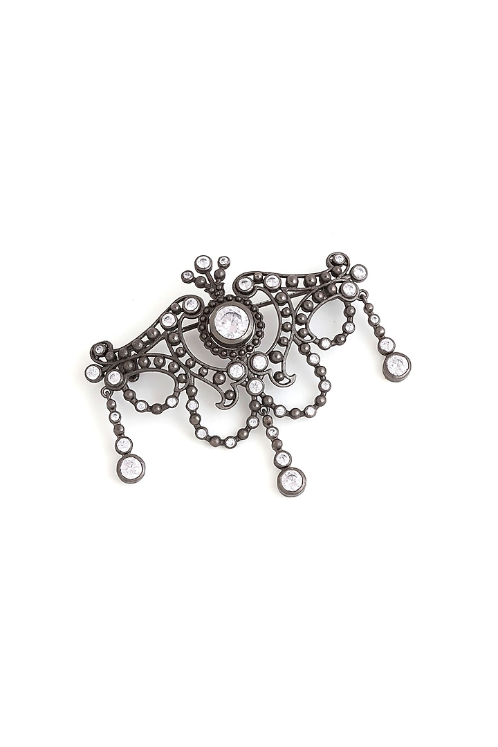 Grey Brass Brooch by Cosa Nostraa at Pernia's Pop Up Shop
