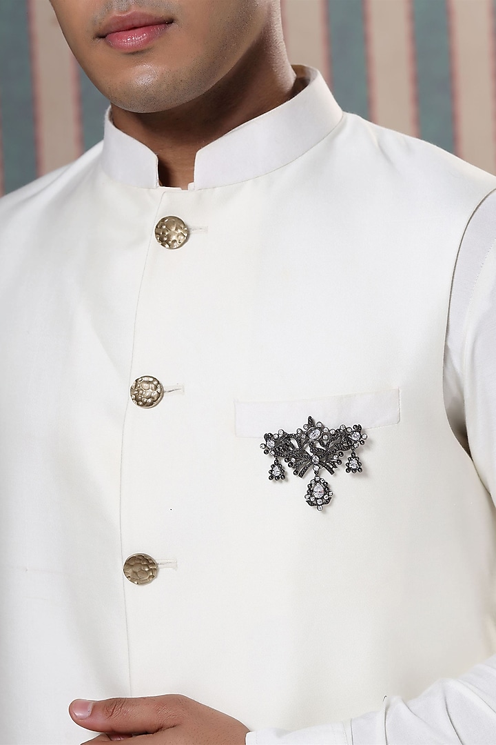 Grey Brass Brooch by Cosa Nostraa at Pernia's Pop Up Shop