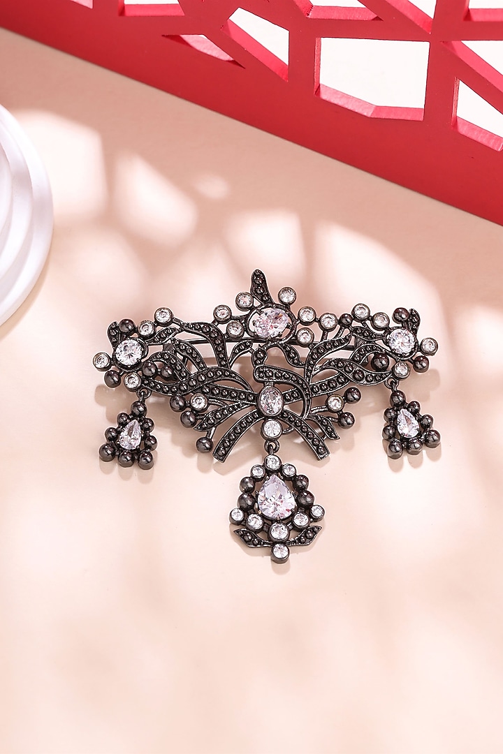 Grey Brass Brooch by Cosa Nostraa at Pernia's Pop Up Shop