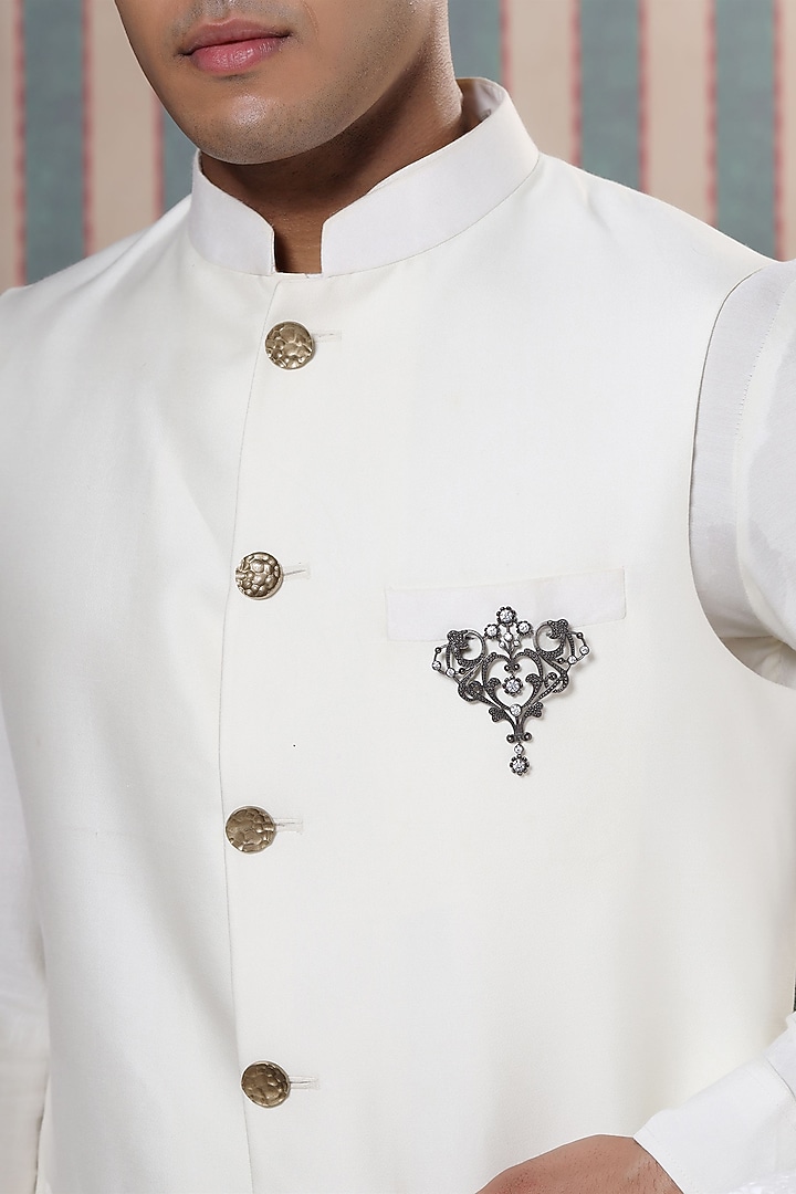 Grey Brass Brooch by Cosa Nostraa at Pernia's Pop Up Shop