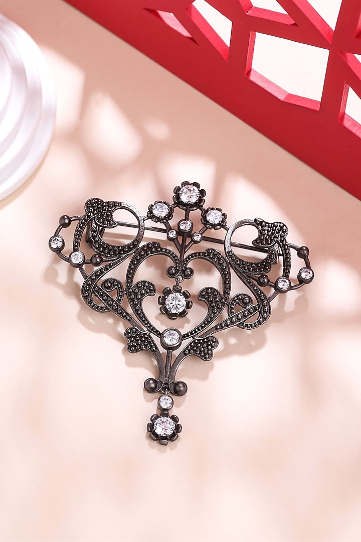 Grey Brass Brooch by Cosa Nostraa at Pernia's Pop Up Shop