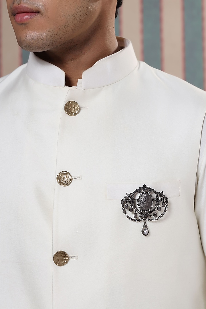 Grey Brass Brooch by Cosa Nostraa at Pernia's Pop Up Shop