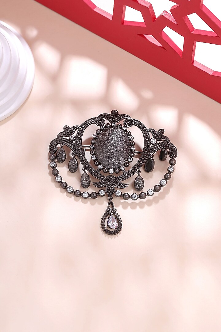Grey Brass Brooch by Cosa Nostraa at Pernia's Pop Up Shop