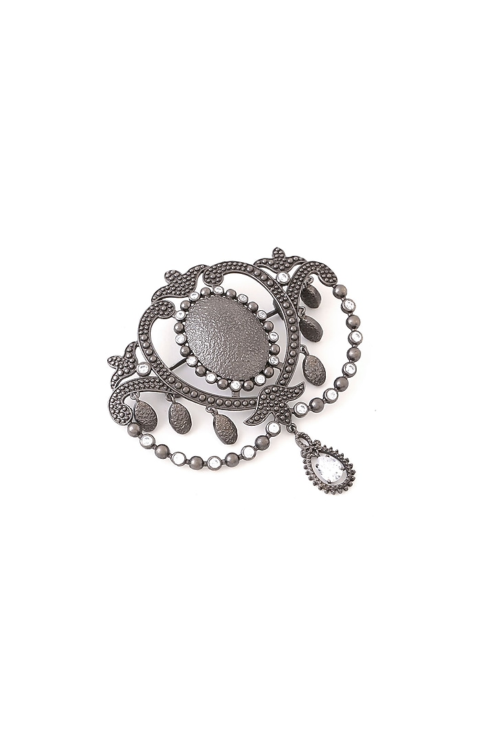 Grey Brass Brooch by Cosa Nostraa at Pernia's Pop Up Shop