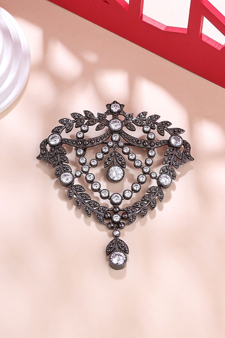 Grey Brass Brooch by Cosa Nostraa at Pernia's Pop Up Shop
