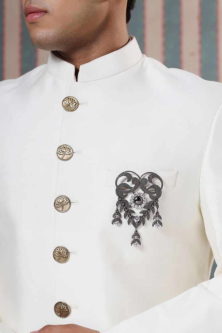 Grey Brass Brooch by Cosa Nostraa at Pernia's Pop Up Shop