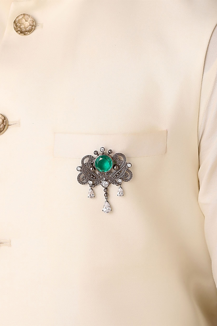 Grey Brass Brooch by Cosa Nostraa at Pernia's Pop Up Shop