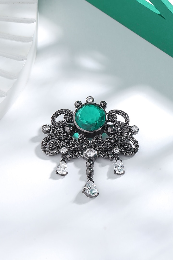 Grey Brass Brooch by Cosa Nostraa at Pernia's Pop Up Shop