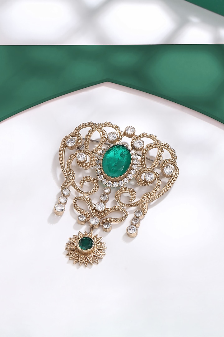 Gold Brass Brooch by Cosa Nostraa at Pernia's Pop Up Shop