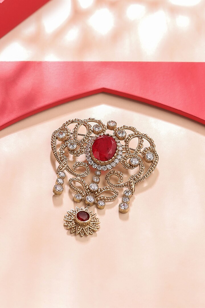 Gold Brass Brooch by Cosa Nostraa at Pernia's Pop Up Shop