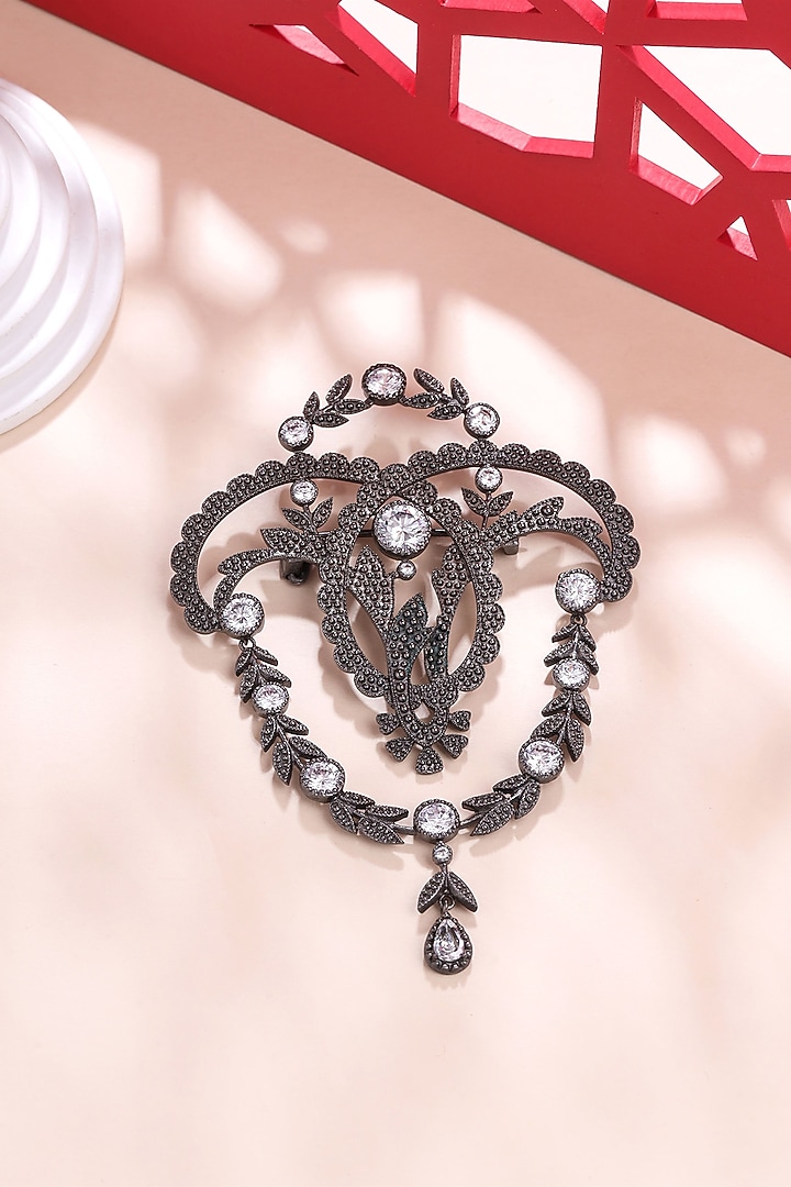 Grey Brass Brooch by Cosa Nostraa at Pernia's Pop Up Shop