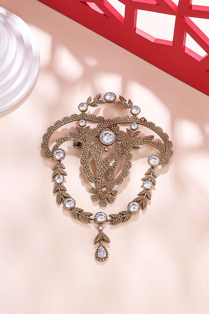 Gold Brass Brooch by Cosa Nostraa at Pernia's Pop Up Shop