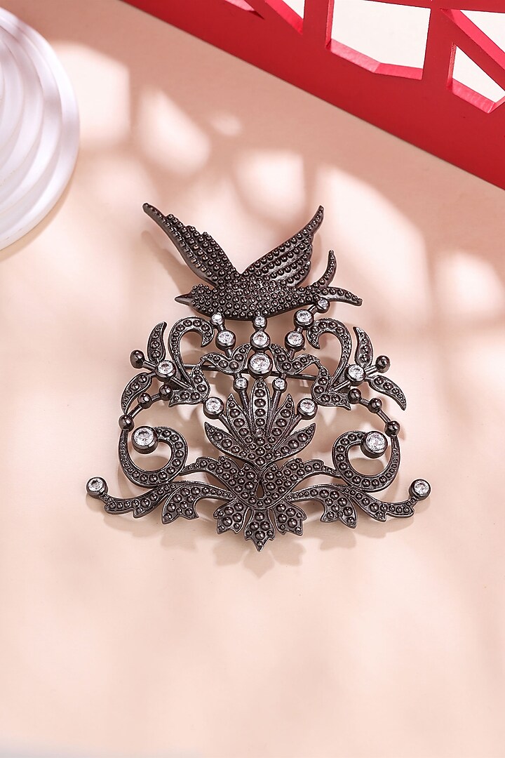 Grey Brass Brooch by Cosa Nostraa at Pernia's Pop Up Shop