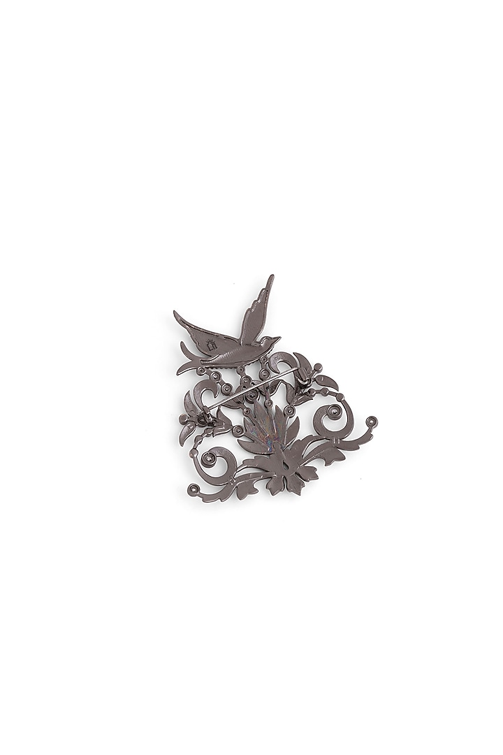 Grey Brass Brooch by Cosa Nostraa at Pernia's Pop Up Shop