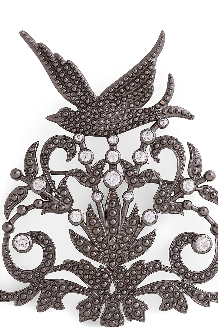 Grey Brass Brooch by Cosa Nostraa at Pernia's Pop Up Shop