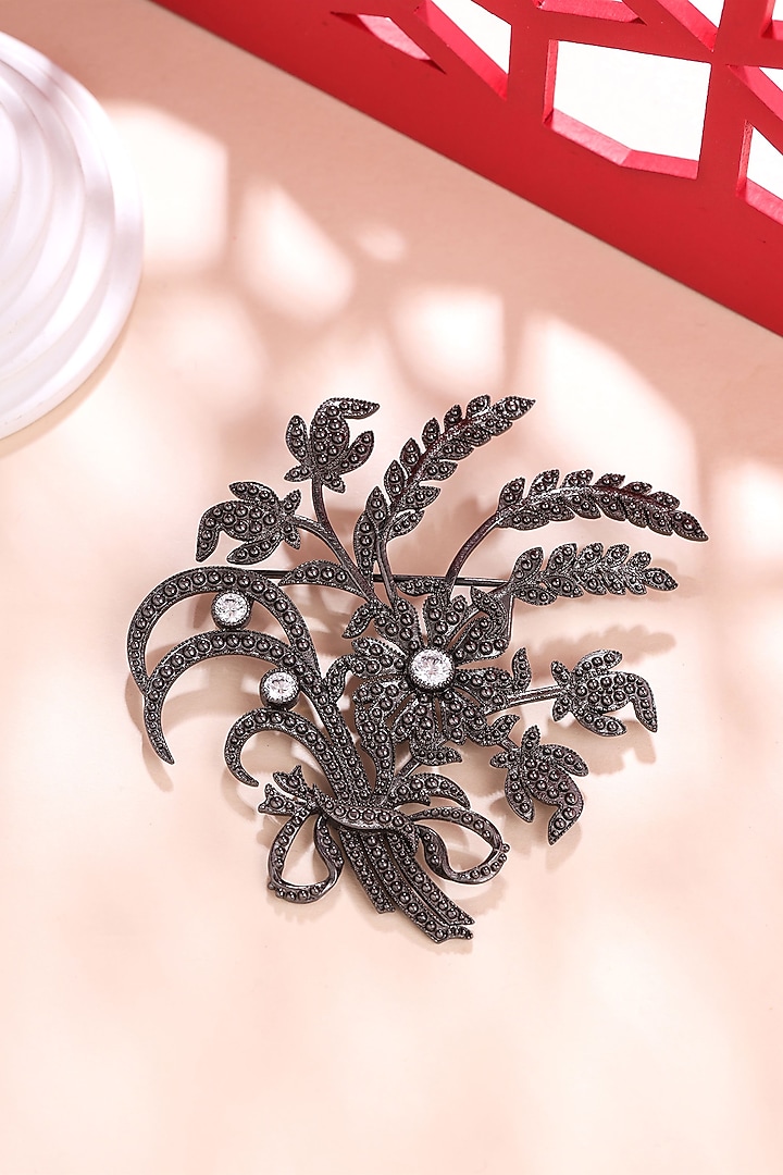 Grey Brass Brooch by Cosa Nostraa at Pernia's Pop Up Shop