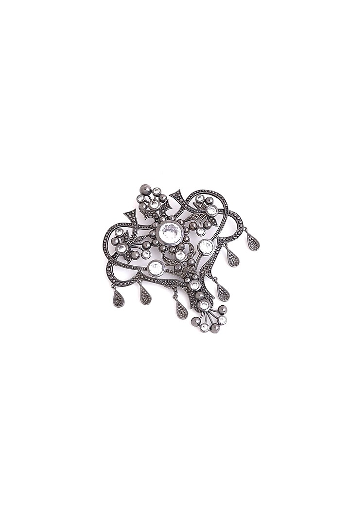 Grey Brass Brooch by Cosa Nostraa at Pernia's Pop Up Shop