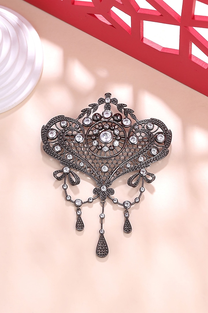 Grey Brass Brooch by Cosa Nostraa at Pernia's Pop Up Shop