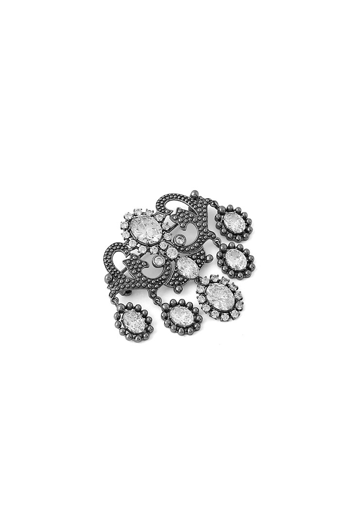 Grey Brass Brooch by Cosa Nostraa at Pernia's Pop Up Shop