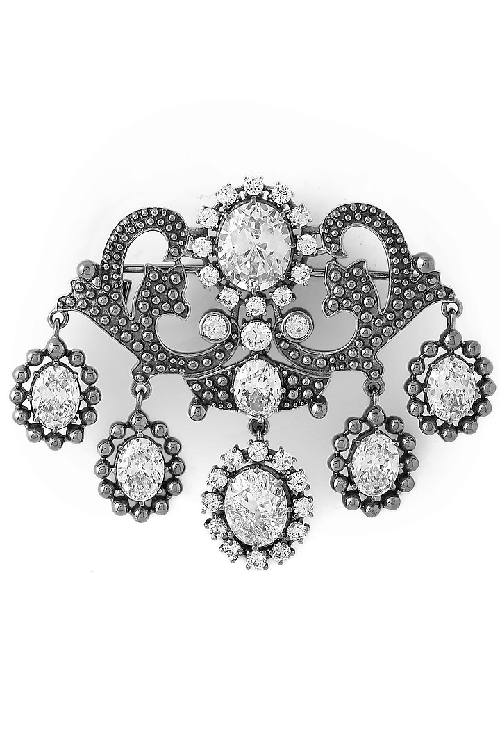 Grey Brass Brooch by Cosa Nostraa at Pernia's Pop Up Shop