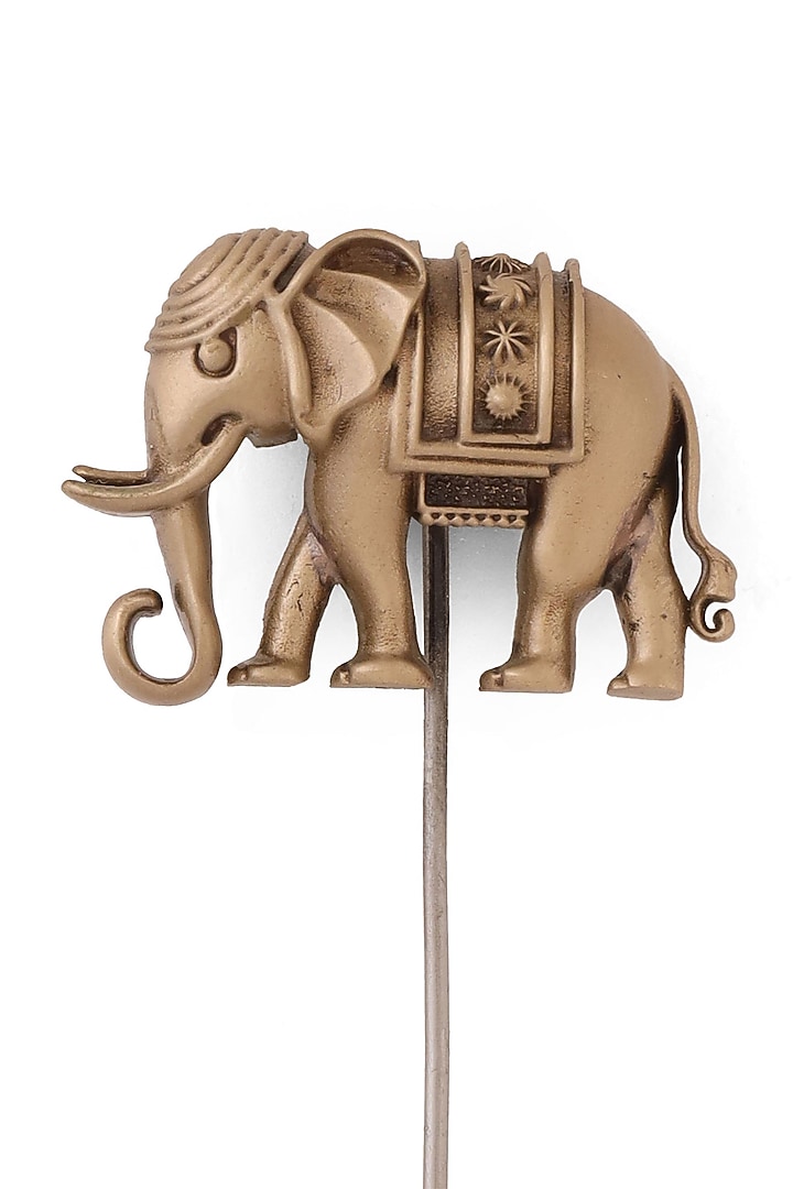 Antique Gold Brass Heritage Elephant Lapel Pin by Cosa Nostraa at Pernia's Pop Up Shop