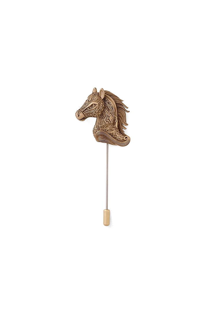 Antique Gold Brass Equine Valor Lapel Pin by Cosa Nostraa at Pernia's Pop Up Shop